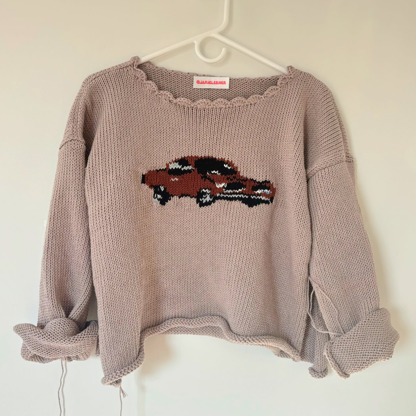 Taupe & Brown Car Sweater