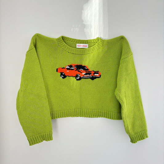 Bright Lime Car Sweater