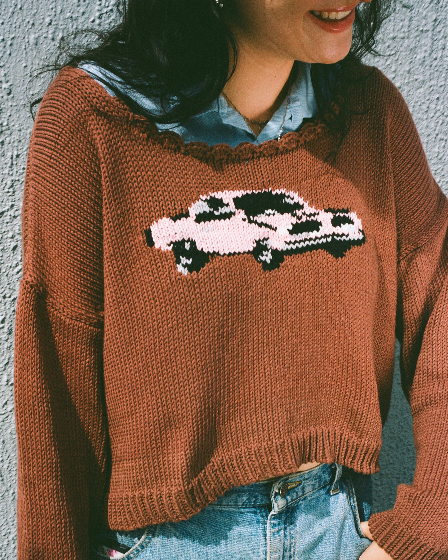 Brown Car Sweater