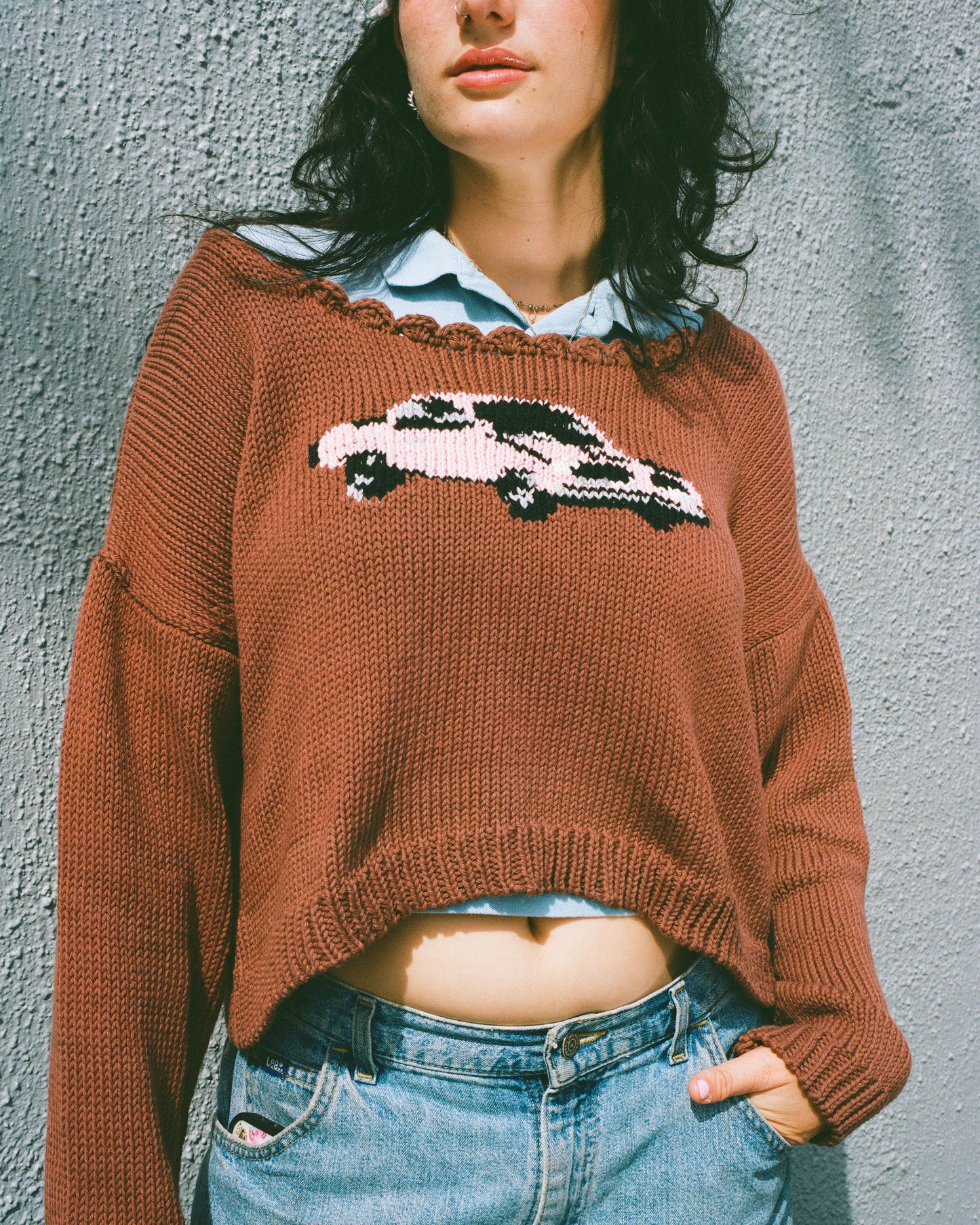 Brown Car Sweater