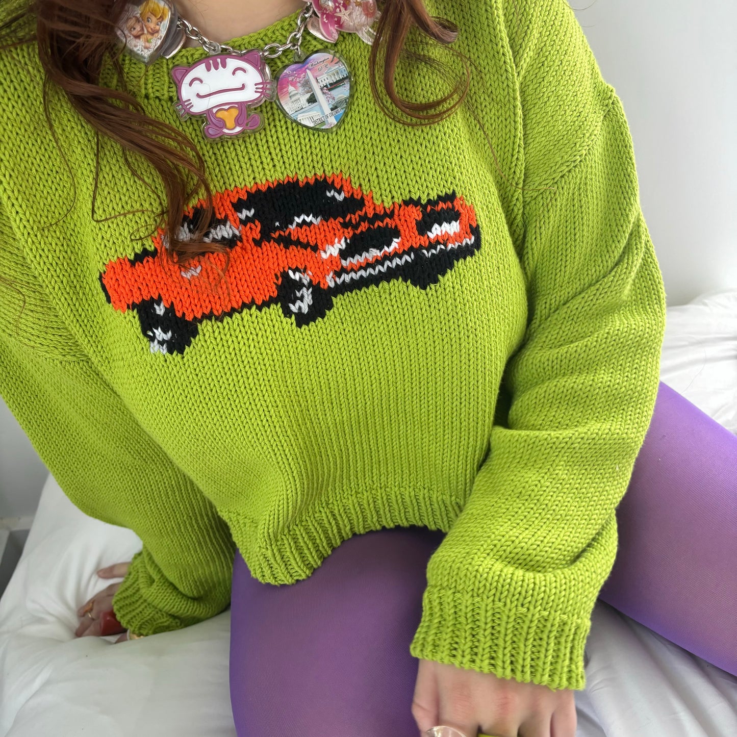 Bright Lime Car Sweater