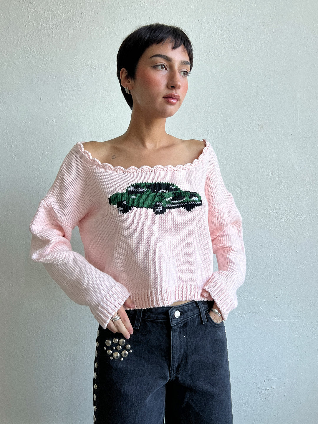 Pink Car Sweater