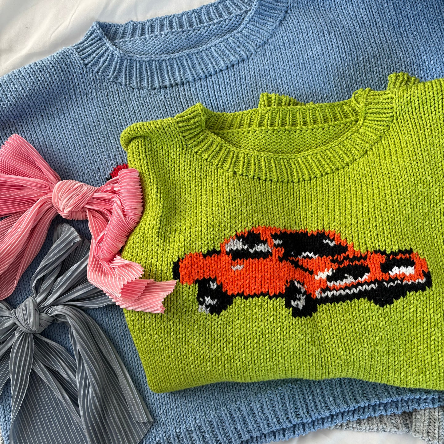 Bright Lime Car Sweater