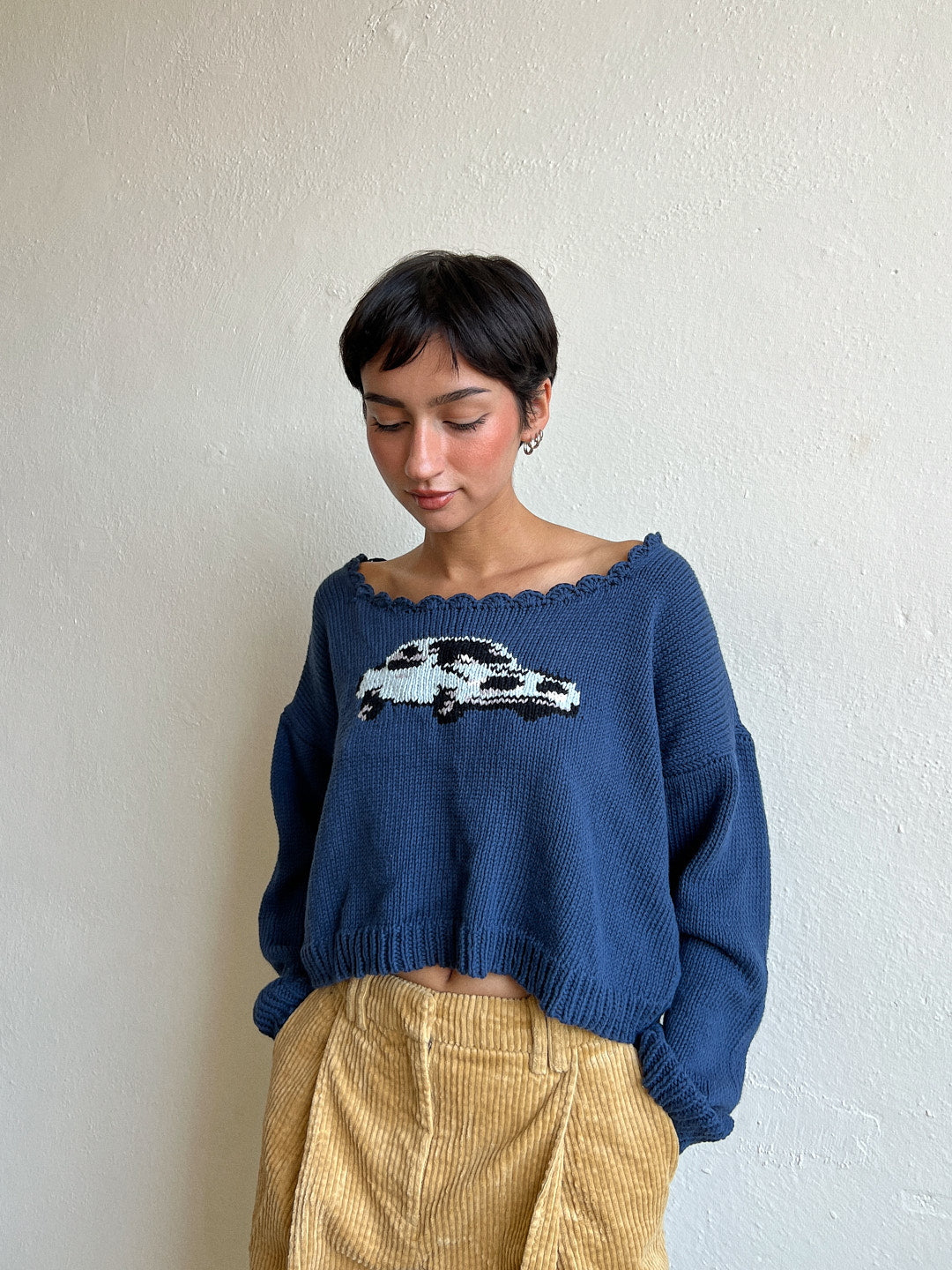 Navy Car Sweater