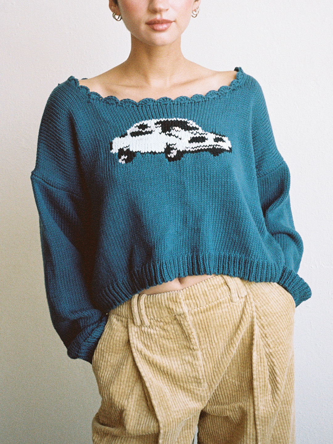 Navy Car Sweater