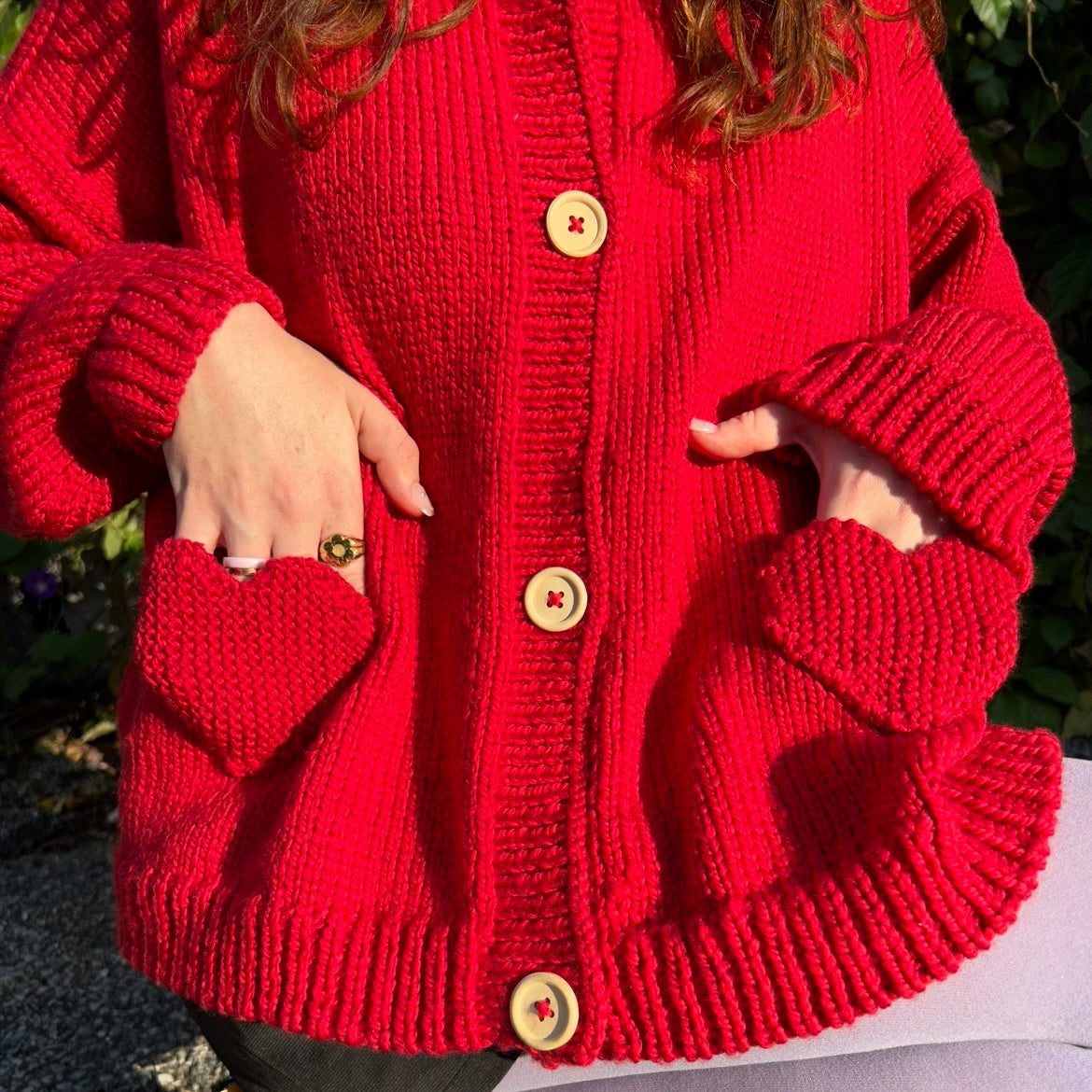 Red Heart Pocket Sweater