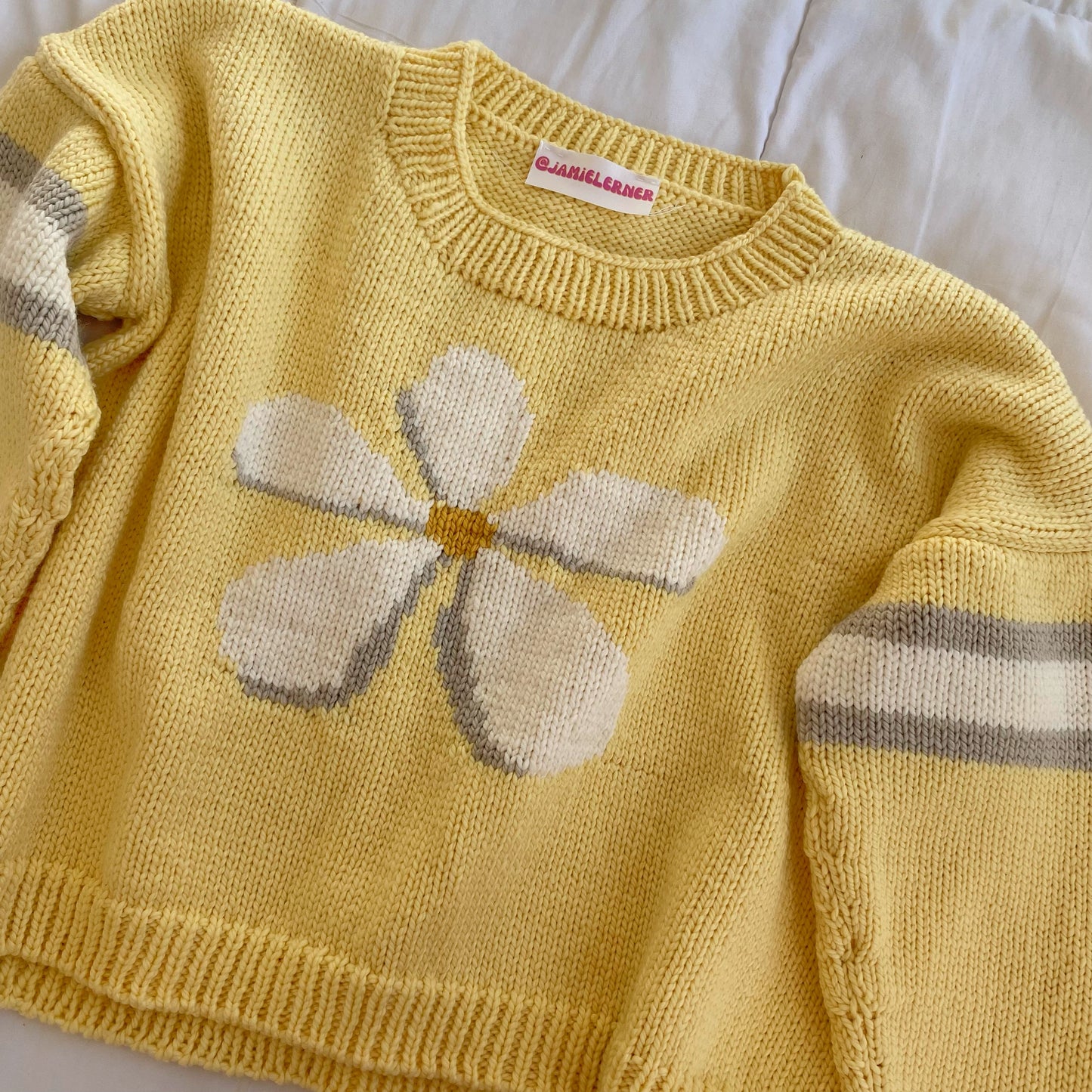 Pale Yellow Daisy Sweater